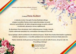 Życzenia starosty radziejowskiego z okazji Dnia Kobiet - tekst