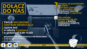 Plakat rekrutacyjny Wojskowego Centrum Rekrutacji - Dołącz do nas