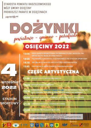 Program dożynek w Osięcinach