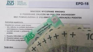 Wniosek ZUS i banknoty stuzłotowe