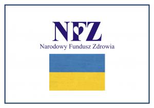 Logo NFZ i flaga Ukrainy