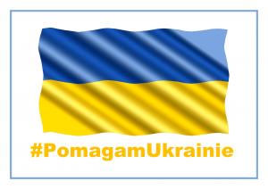 Flaga Ukrainy i #PomagamUkrainie