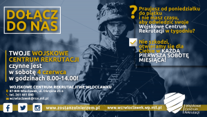 Plakat rekrutacyjny Wojskowego Centrum Rekrutacji - Dołącz do nas