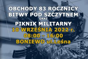 Plakat pikniku wojskowego w Boniewie
