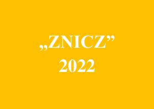 Biały napis ZNICZ 2022 na żółtym tle