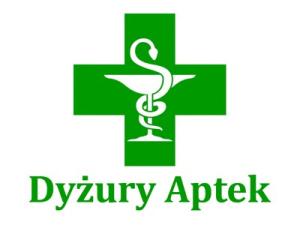 Dyżury aptek - zielony napis